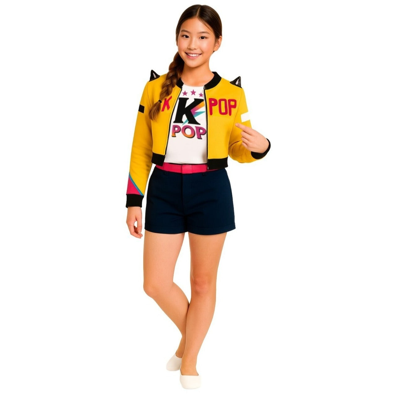 Disfraz de Guerrera K-Pop Rumi para niña