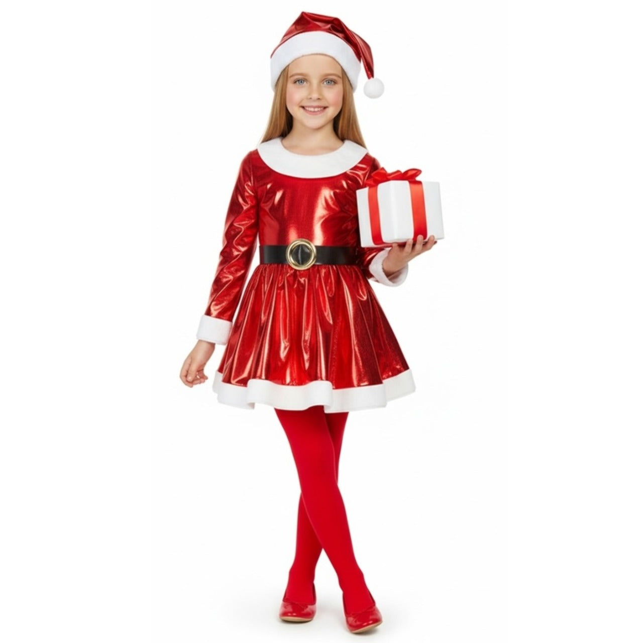 Disfraz de Mamá Noel Eléctrica para niña