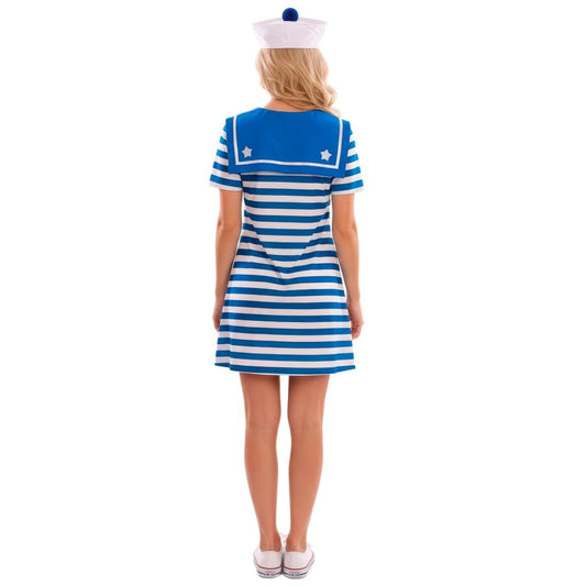 Disfraz de Marinera Azul Rayas para mujer