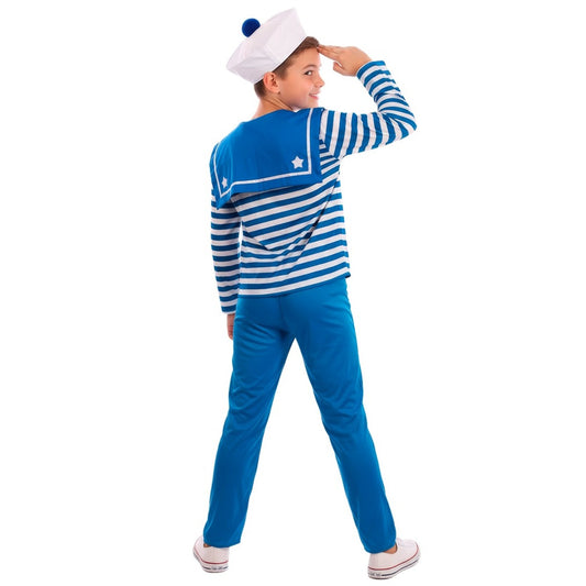 Disfraz de Marinero Azul Rayas para niño