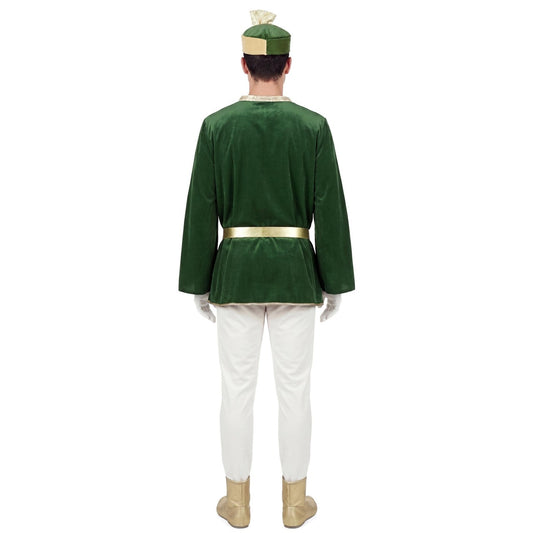 Disfraz de Paje Real Verde Deluxe para adulto