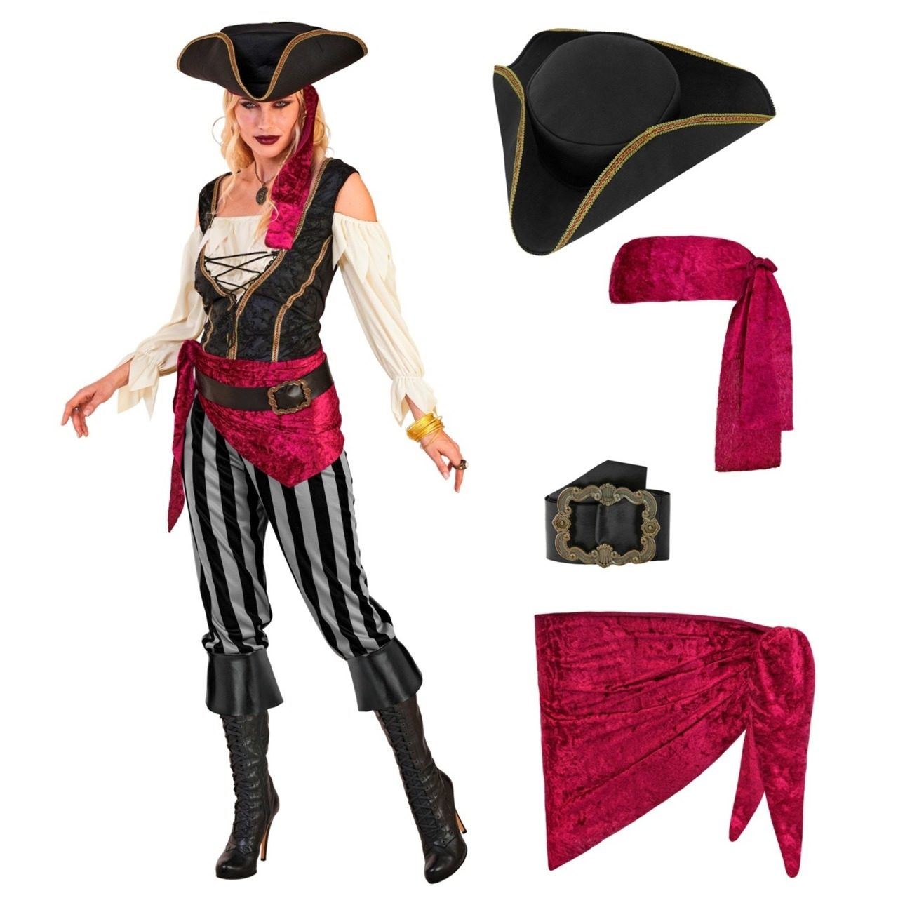 Disfraz de Piratesa Fajín para mujer