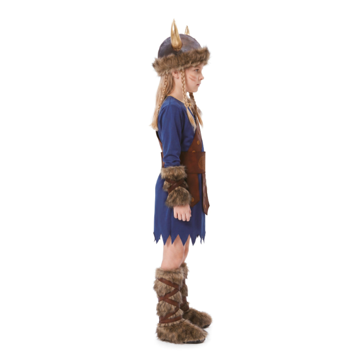 Disfraz de Vikinga Azul para niña