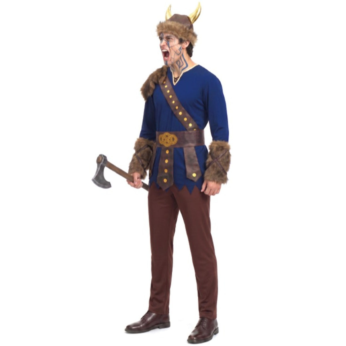 Disfraz de Vikingo Azul para hombre
