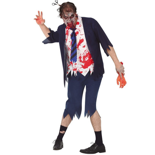 Disfraz Zombie de Colegial Azul para hombre