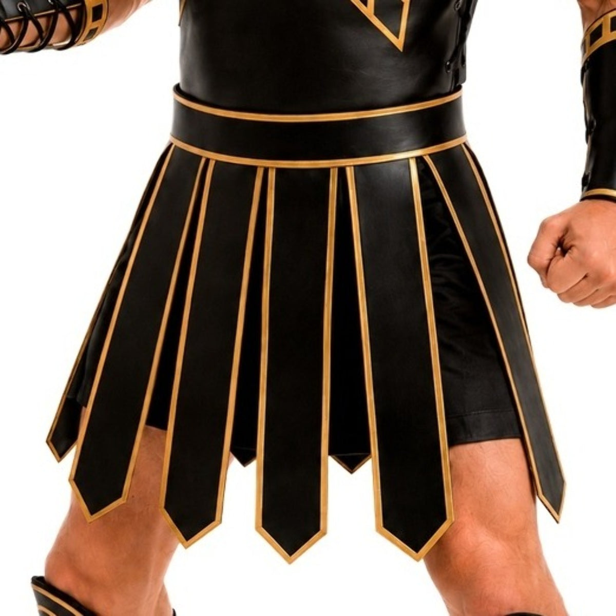 Falda de Gladiador Negra de Cuero
