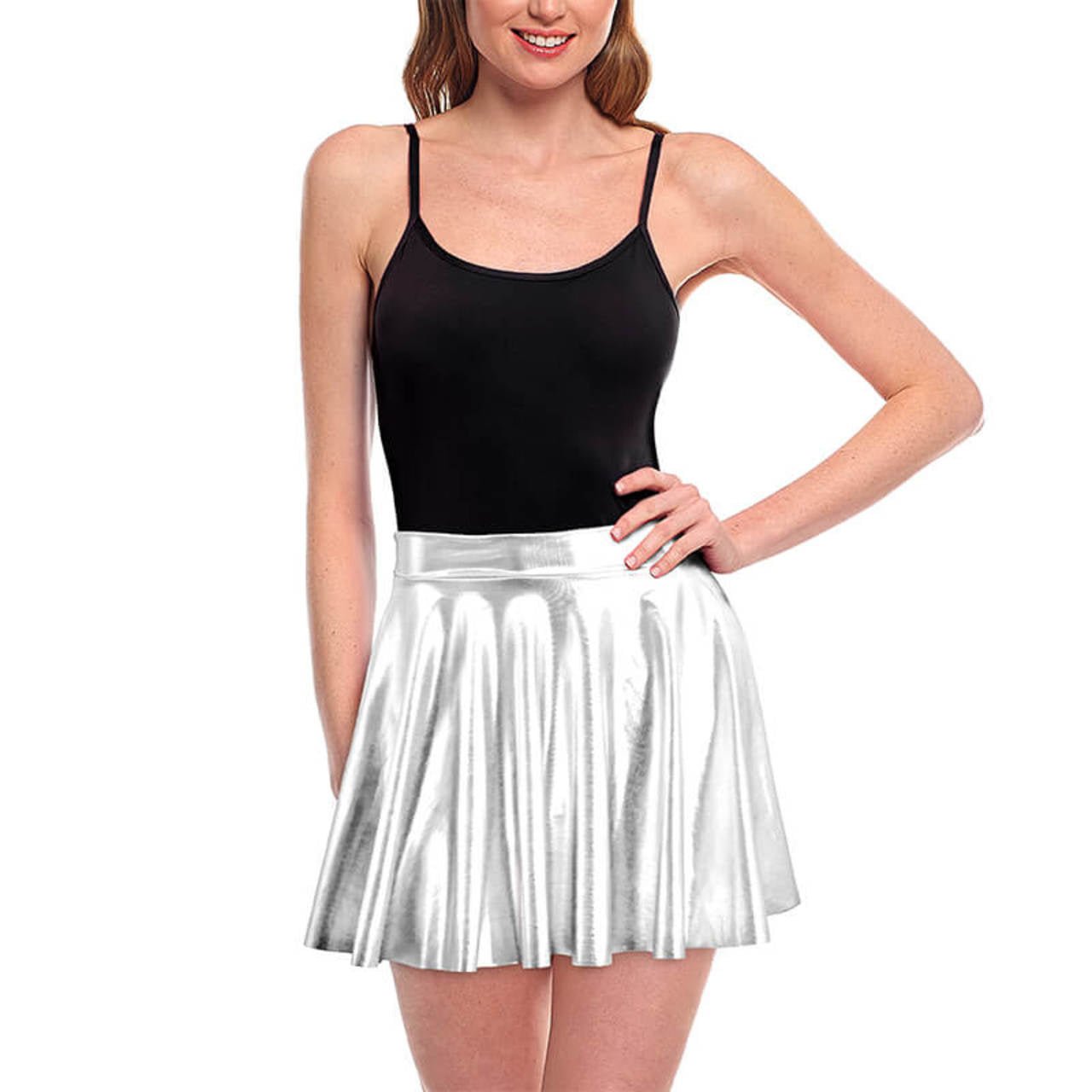 Falda Plateada Metalizada