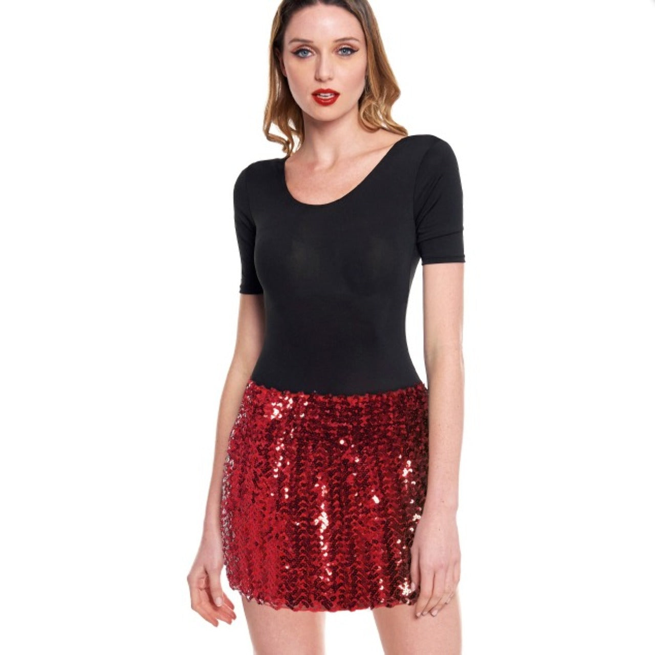 Falda Roja Lentejuelas