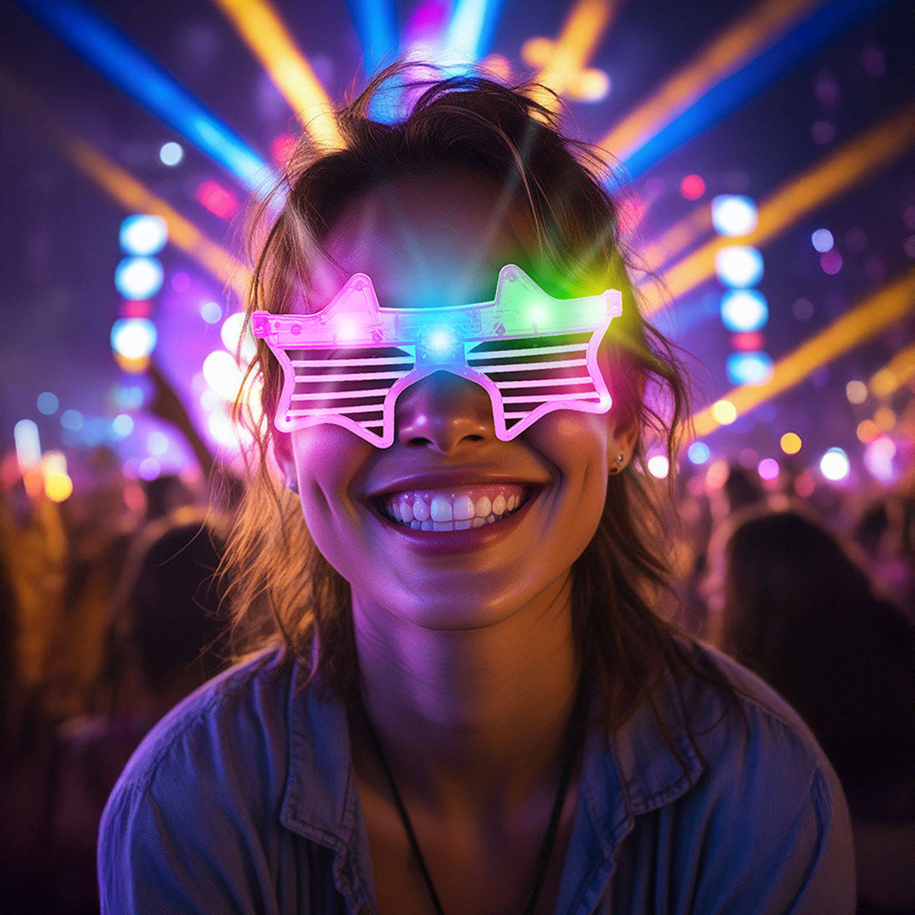 Gafas Estrellas con Luces Led (Colores surtidos)