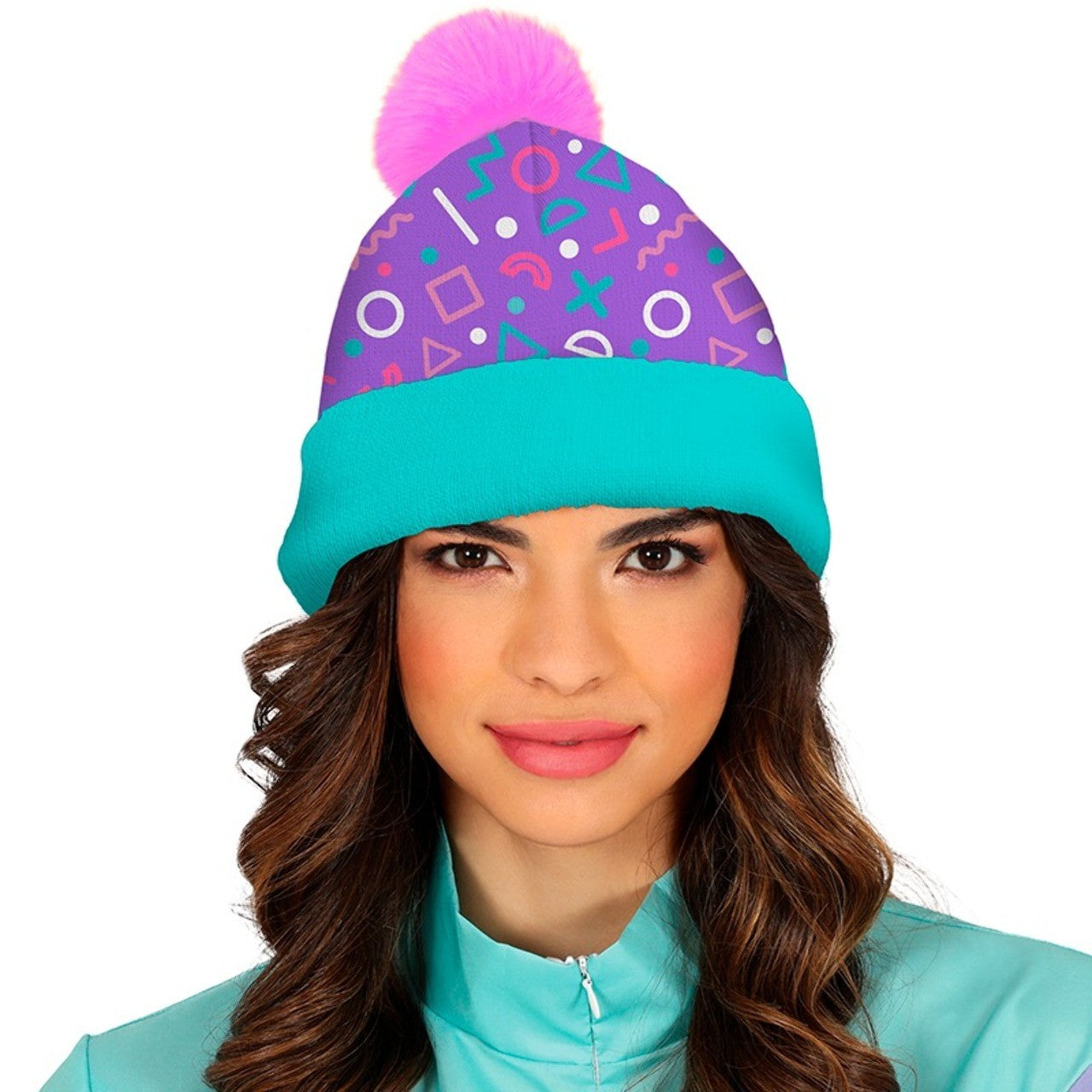 Gorro Azul y Rosa de Lana