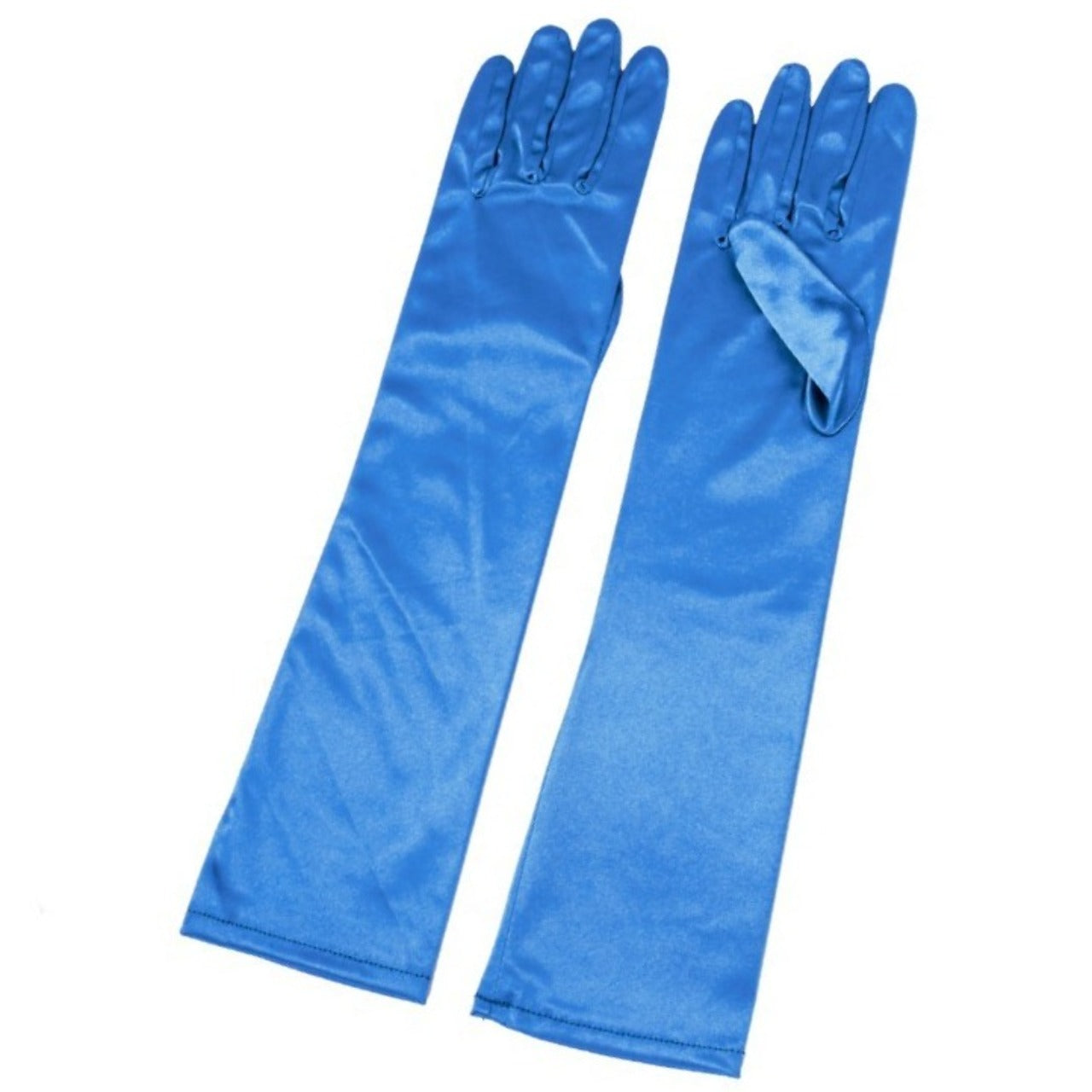 Guantes Azules Largos Satén