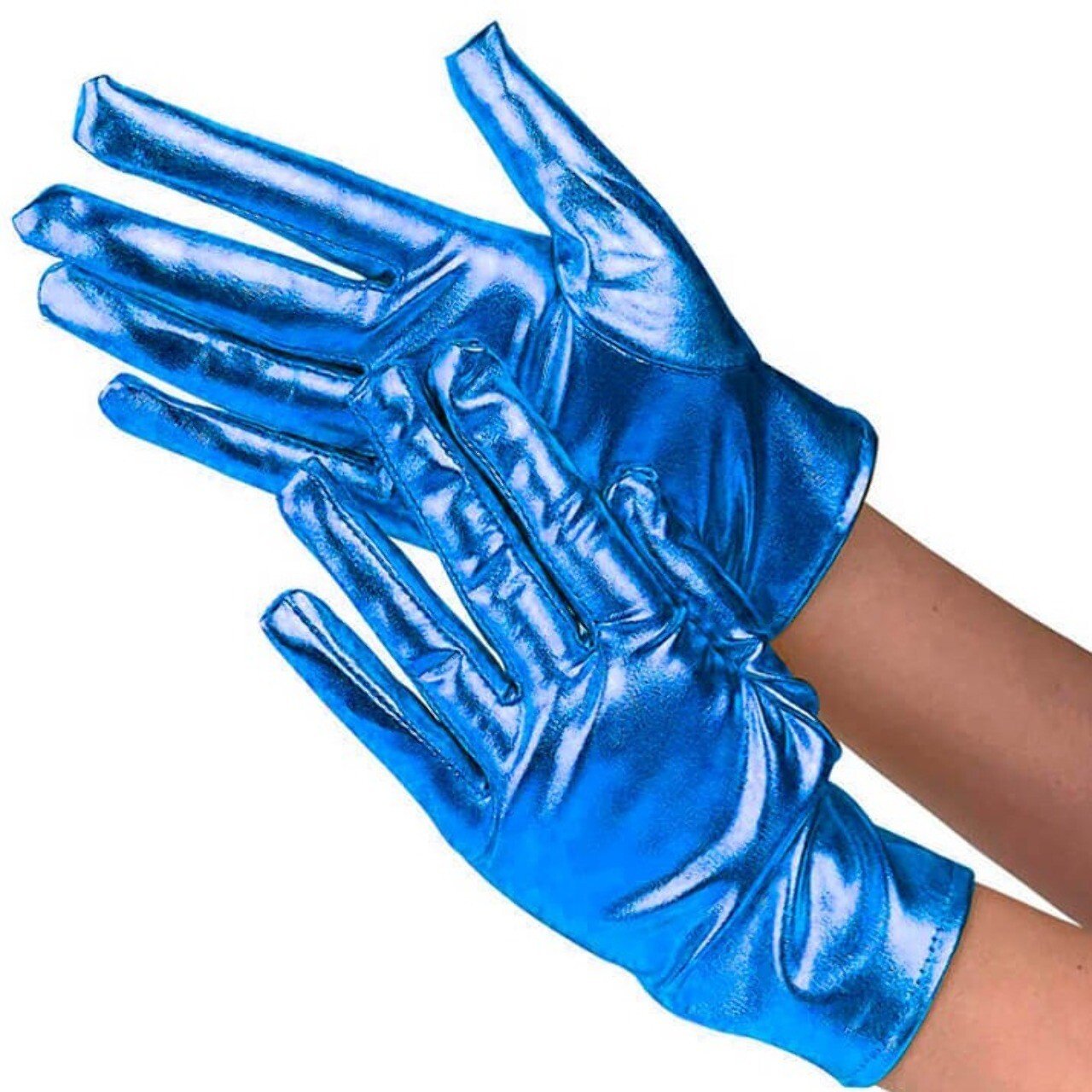 Guantes Azules Metalizados