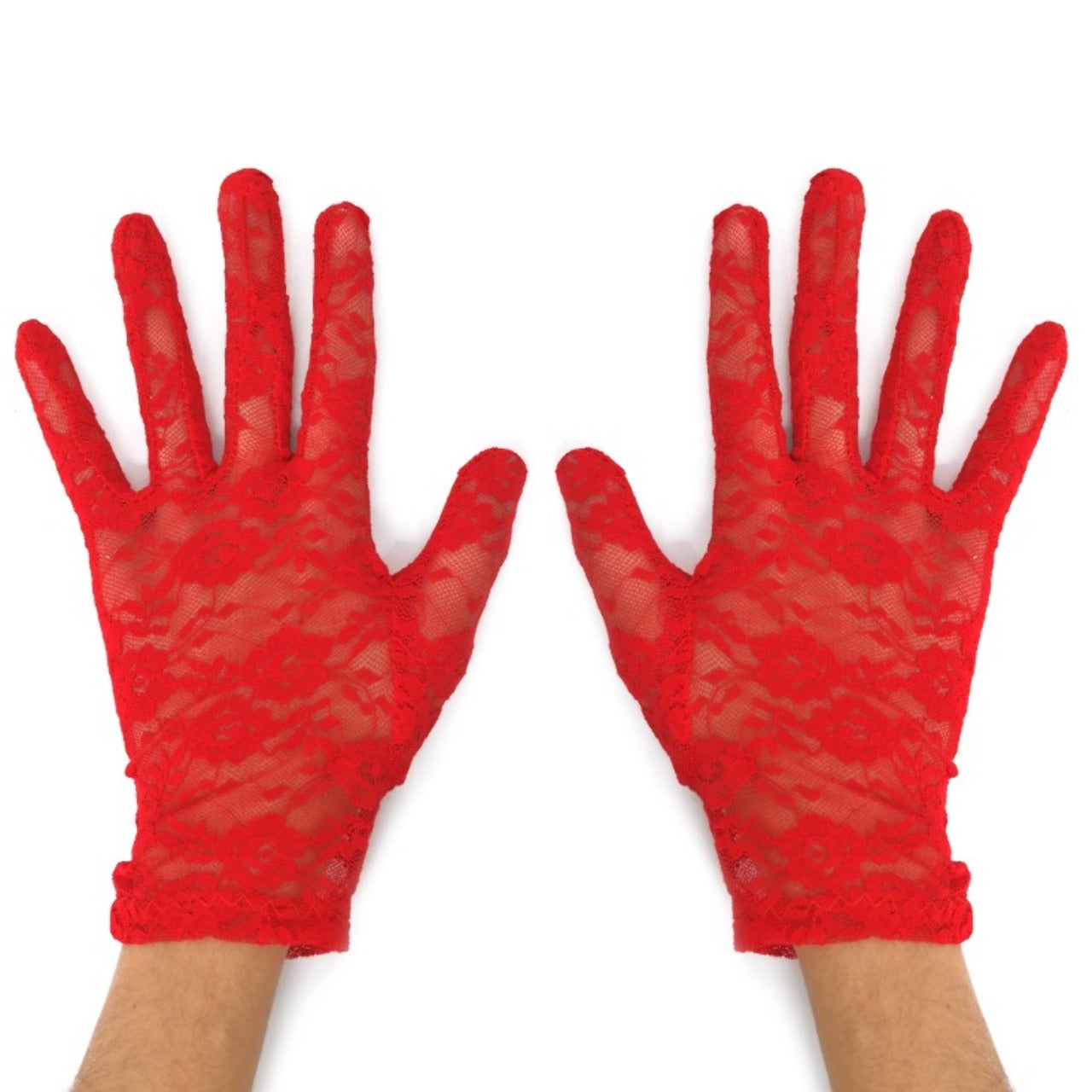 Guantes de Encaje Rojo