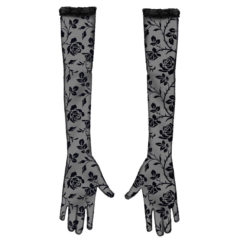 Guantes Largos Góticos Rosas