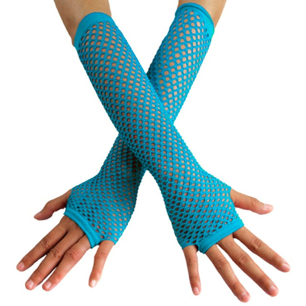 Guantes de Rejilla Largo Azul Claro