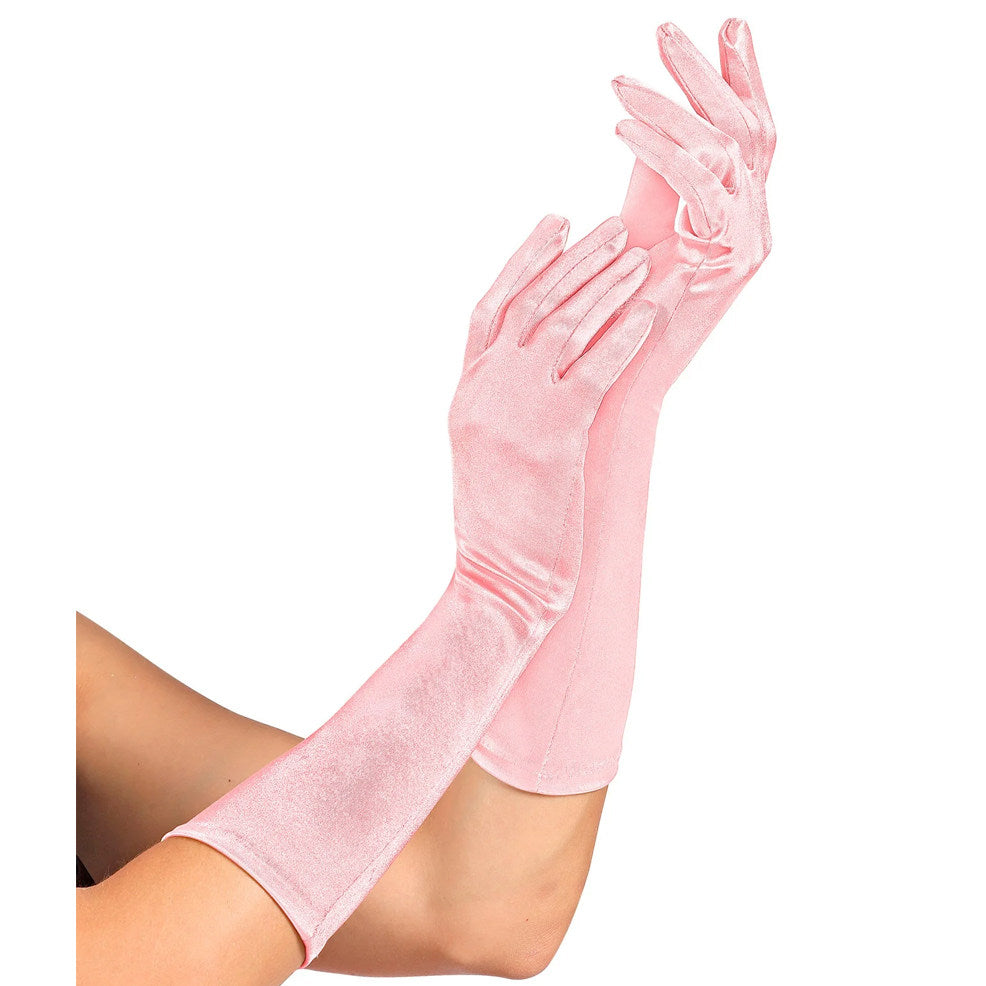 Guantes Rosas Largos Satén