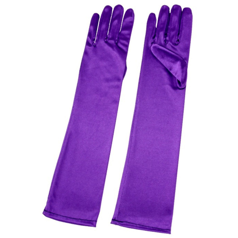 Guantes Violetas Largos Satén