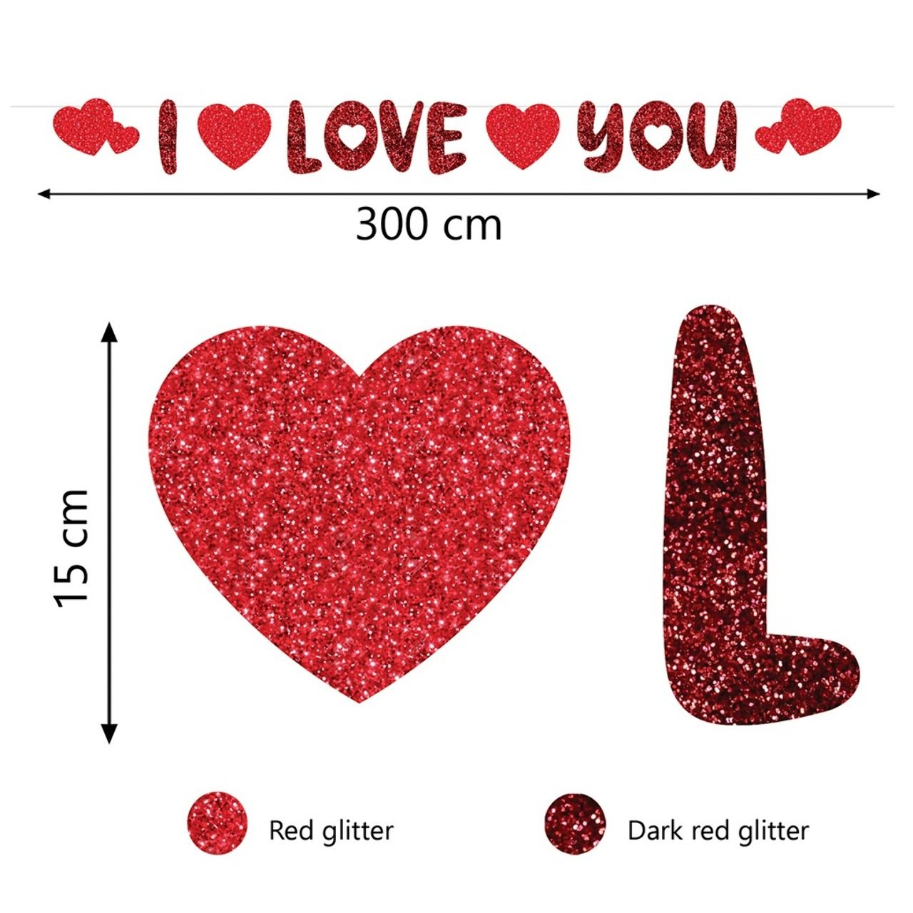 Guirnalda de San Valentín "I Love You"