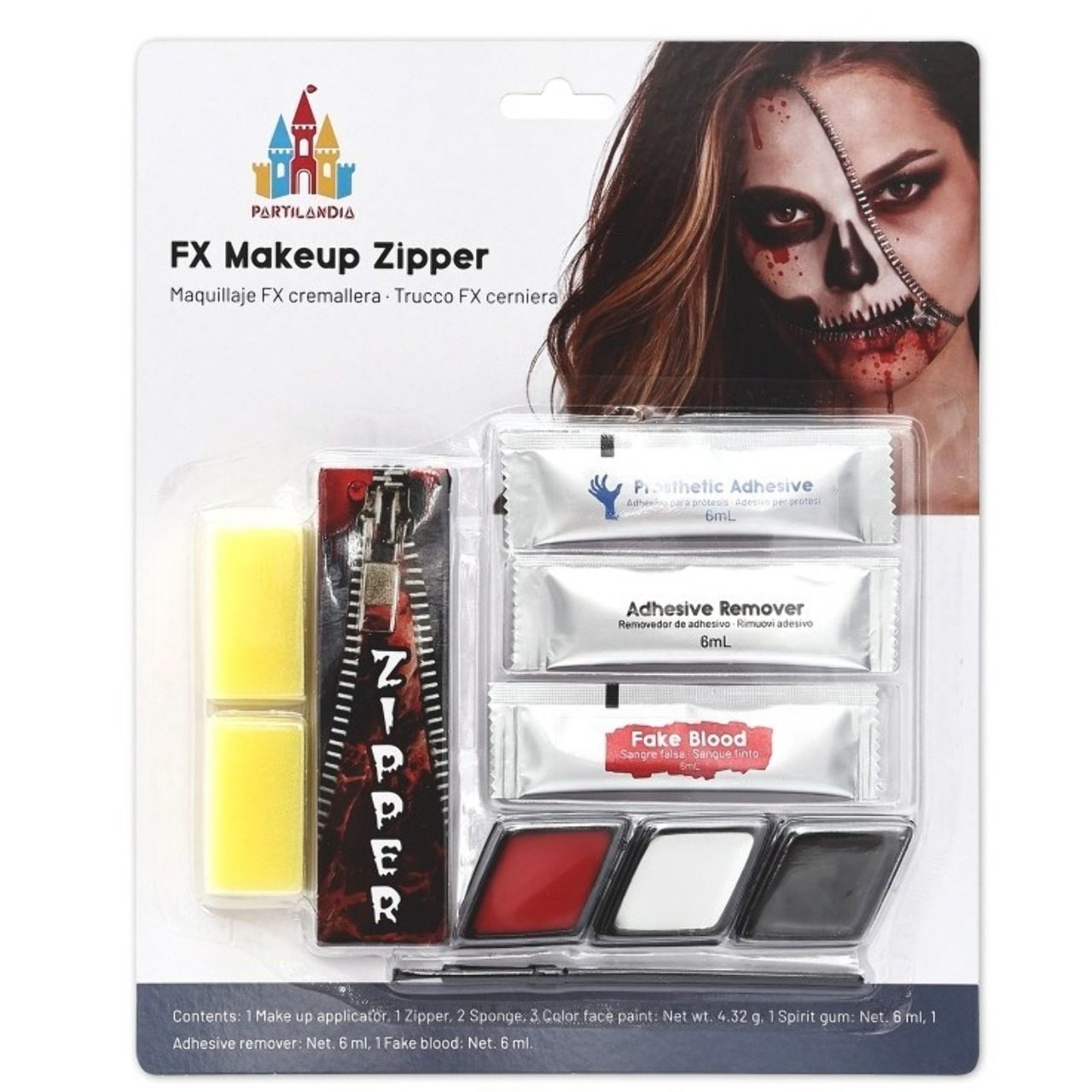 Kit de Maquillaje Zombie Cremallera