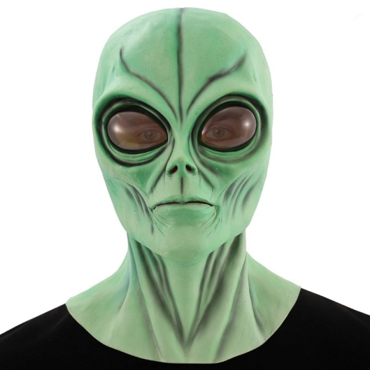 Máscara de látex de Alien Área 51 Verde