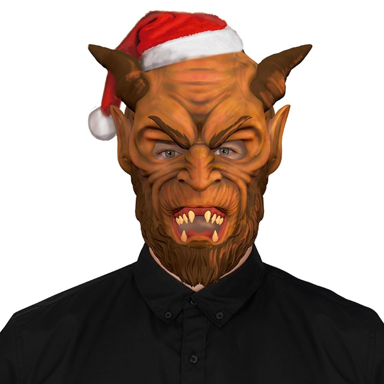 Máscara de látex de Demonio Krampus Eco