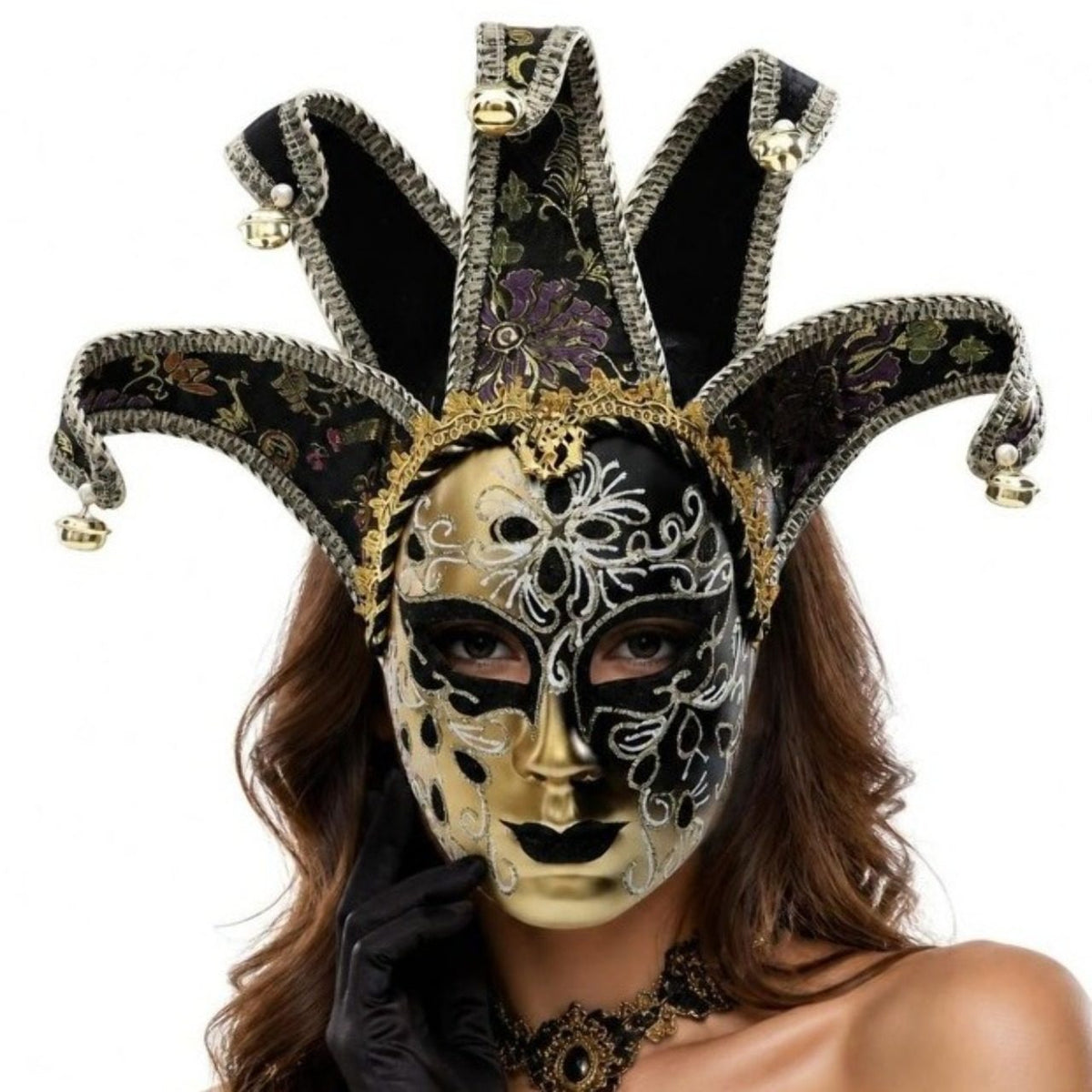 Máscara Veneciana Negra Deluxe