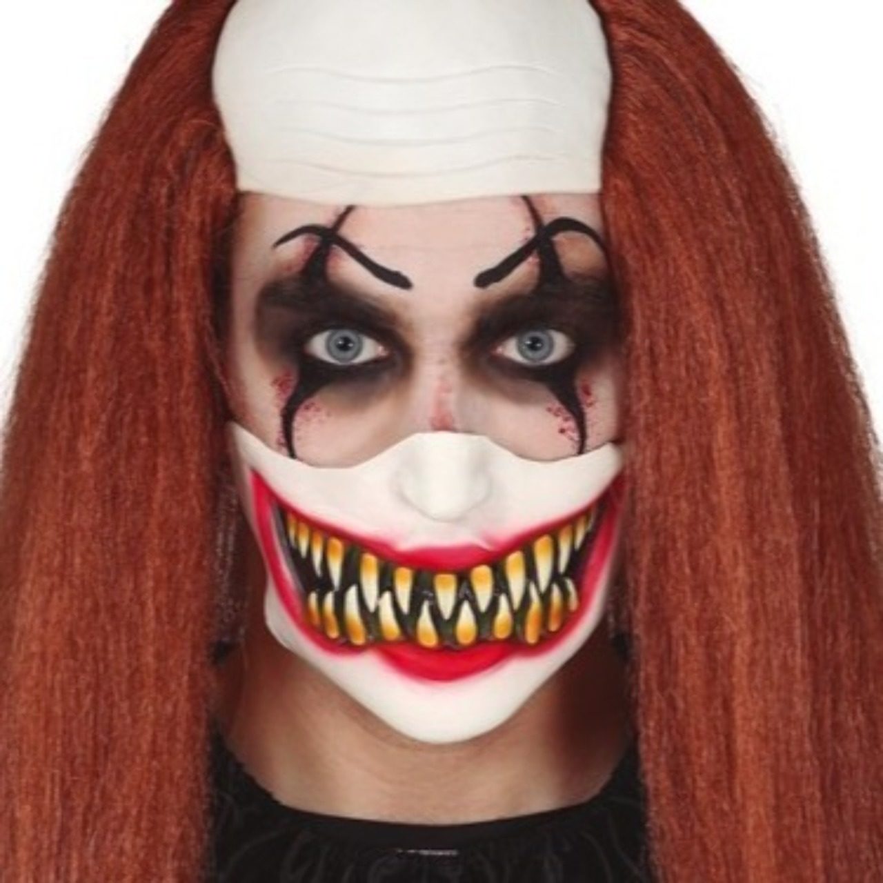 Media Máscara de Látex de Payaso Asesino