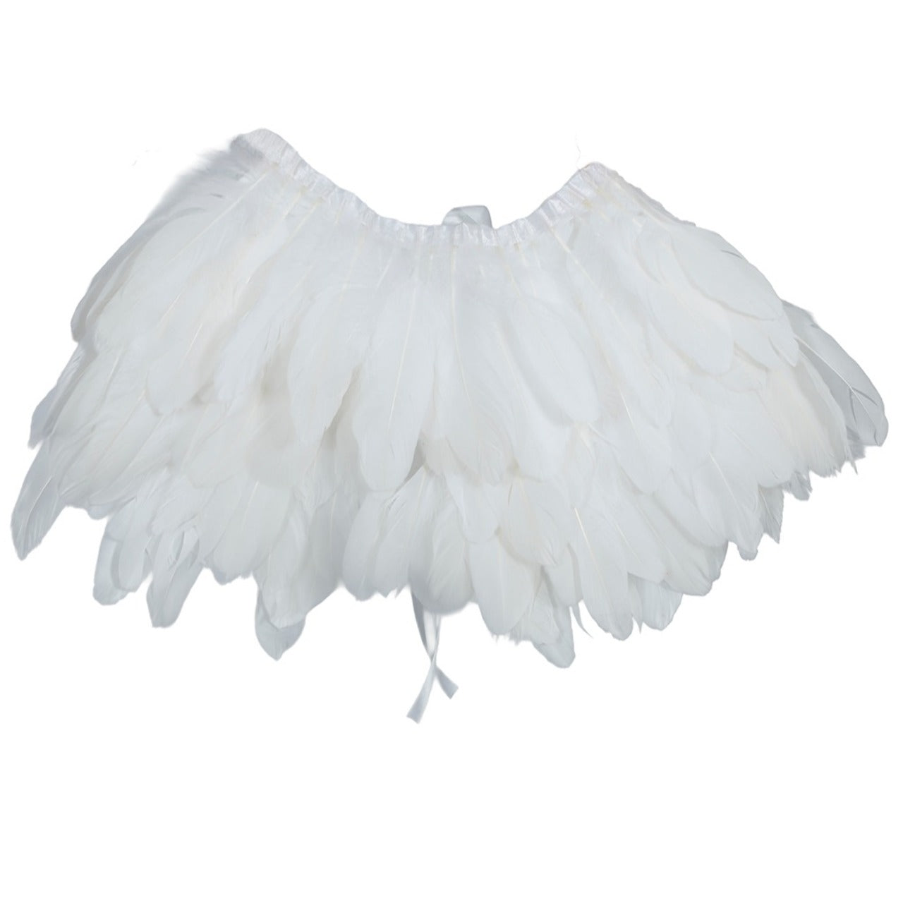 Mini Capa de Plumas Blancas