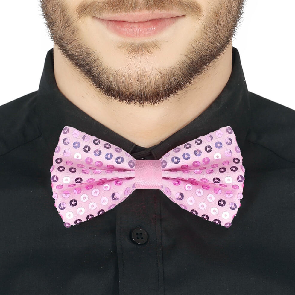 Pajarita Rosa Lentejuelas