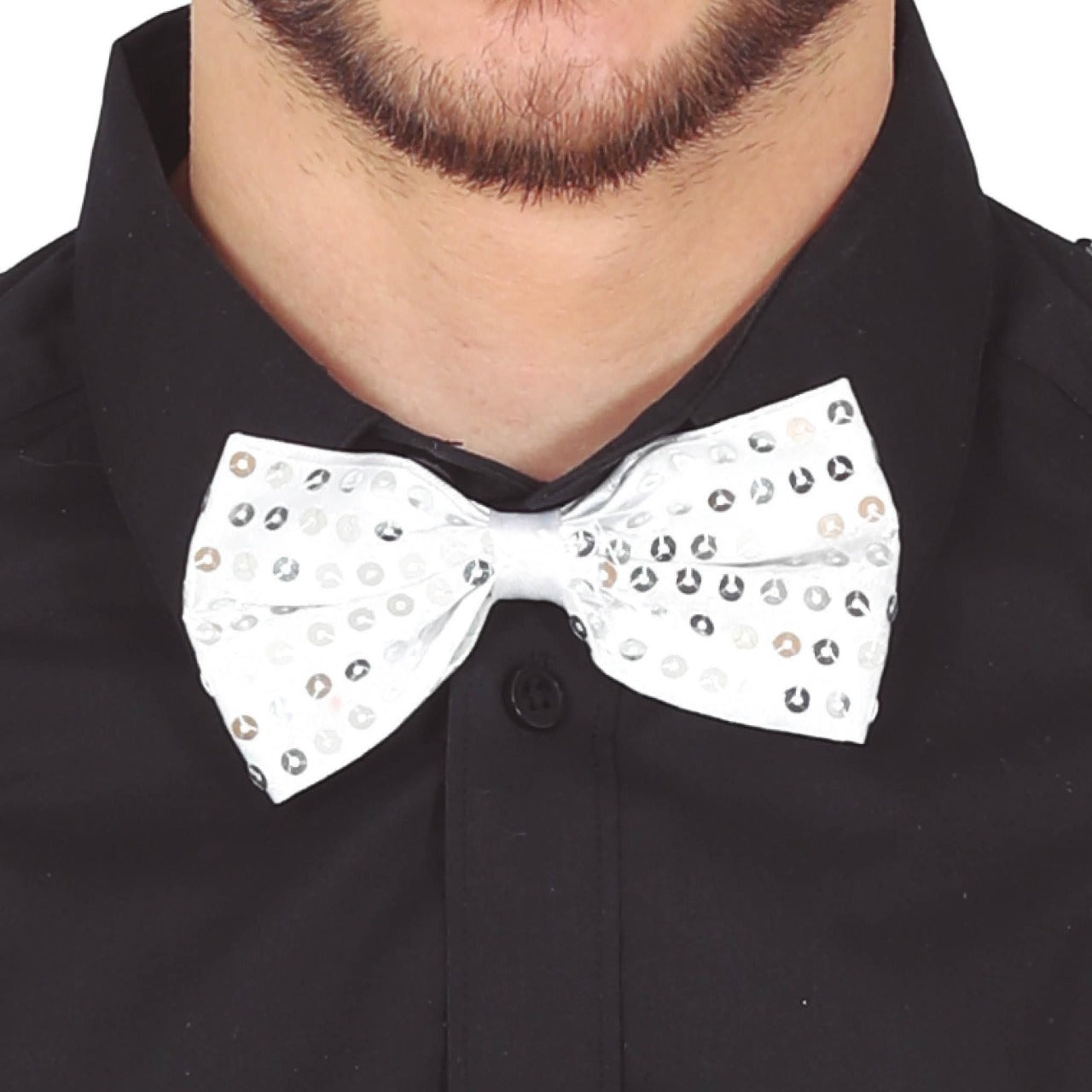 Pajarita Plateada Lentejuelas