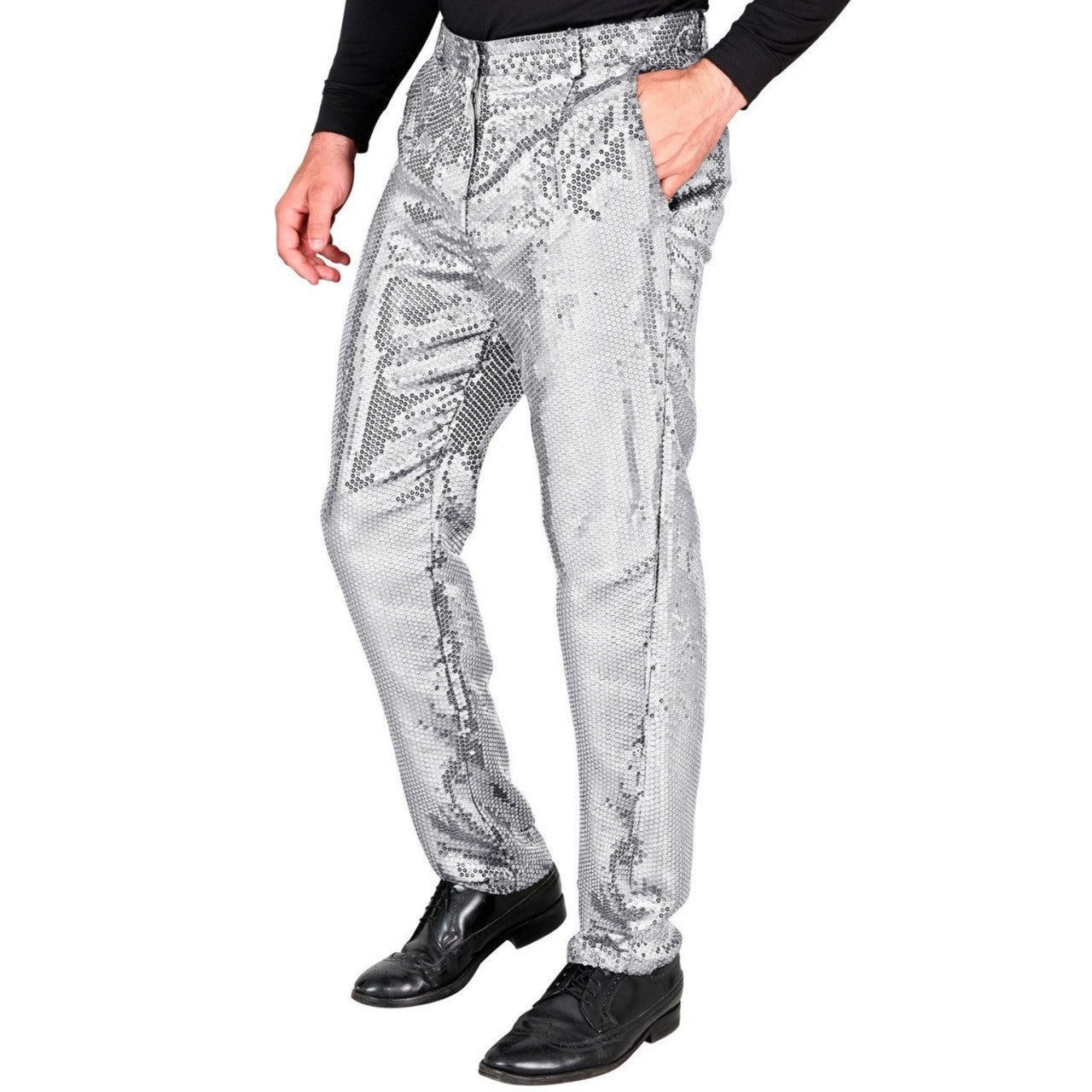 Pantalones Plateados Lentejuelas