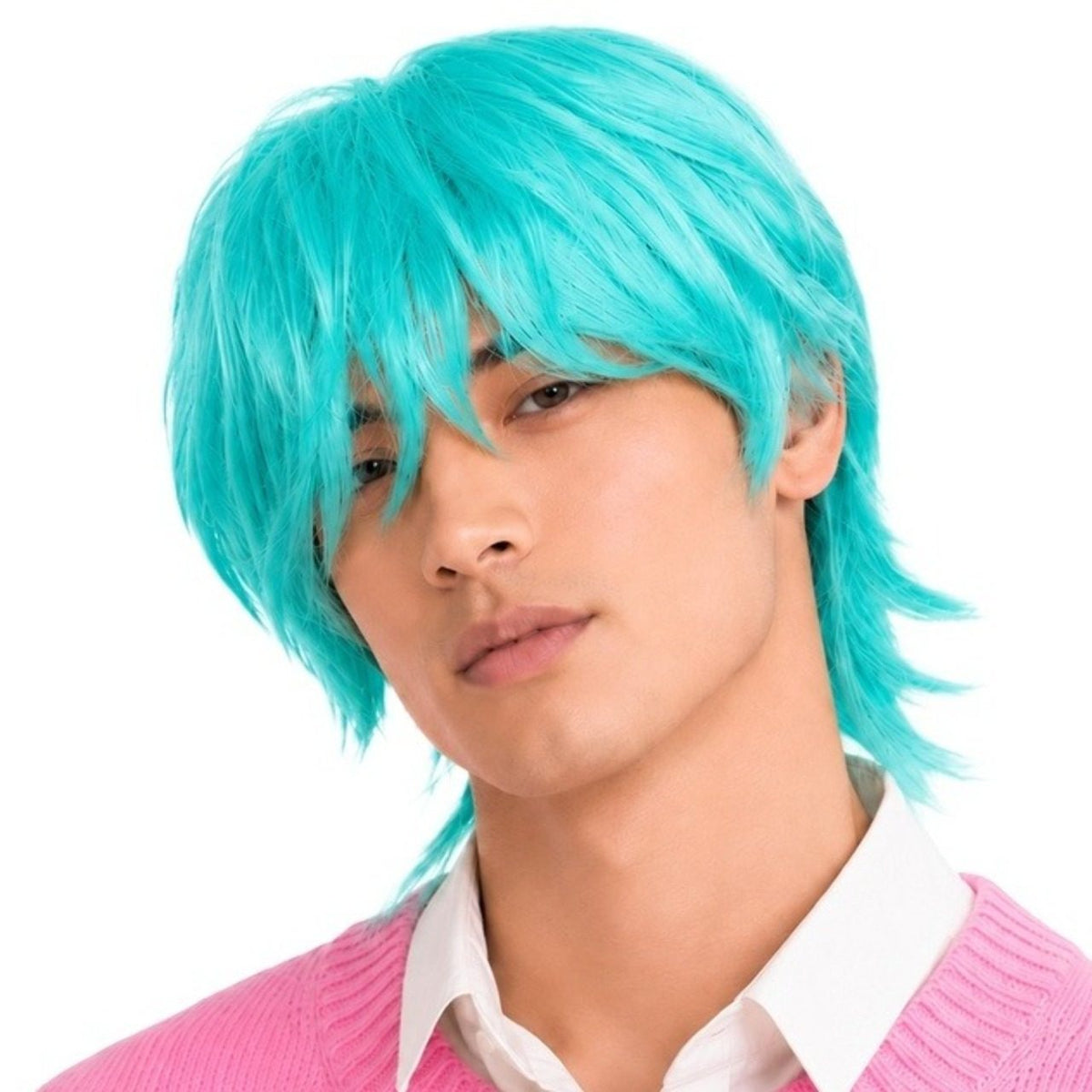 Peluca Demonio Cantante K-Pop Azul