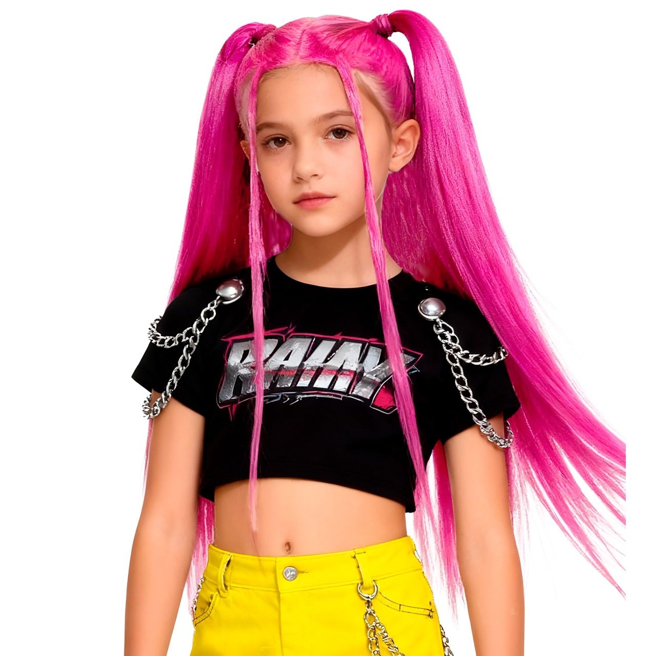 Peluca de Cantante K-Pop Fucsia infantil