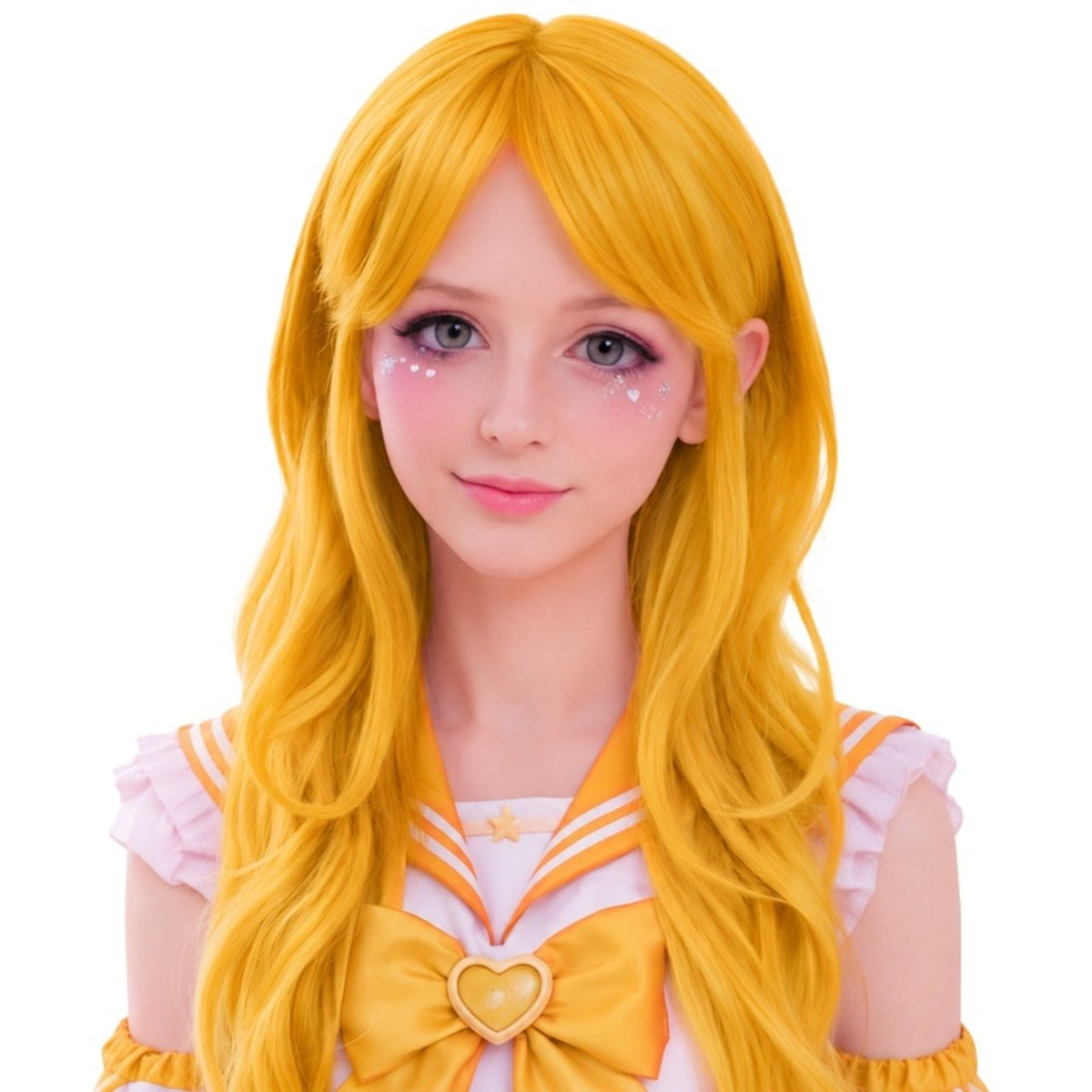 Peluca Naranja Larga Cosplay