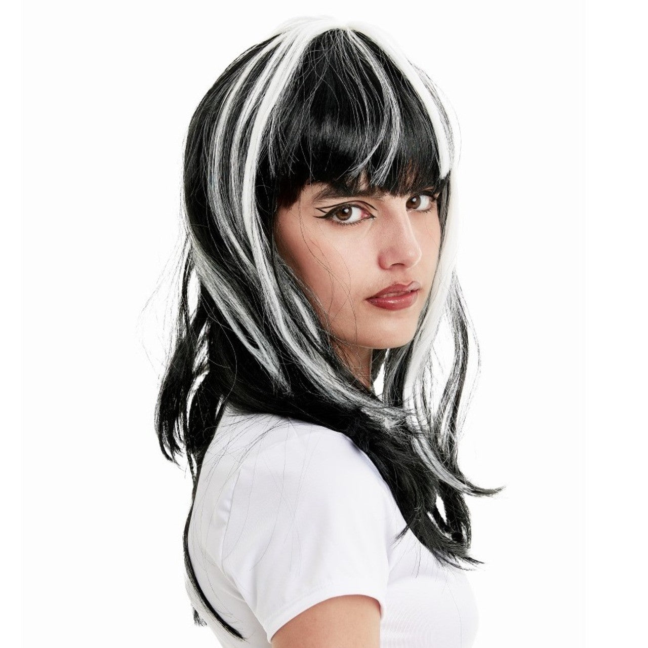 Peluca Negra y Blanca Siniestra