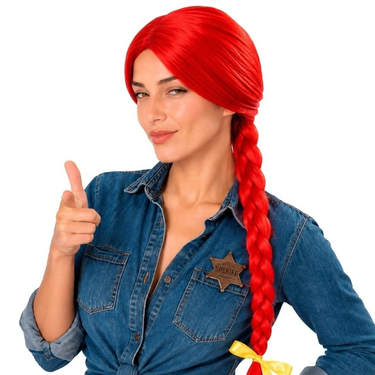 Peluca Roja con Trenza Jessie