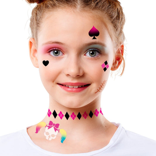Plantilla para Maquillaje de Harley Quinn infantil