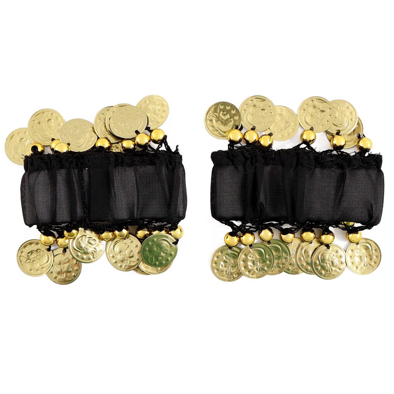 Pulseras de Zíngara Negras con Monedas