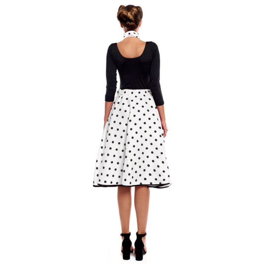 Set de Años 50 Lunares Blanco