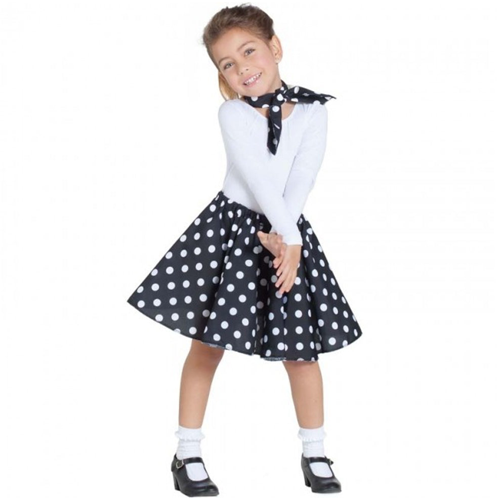 Set Años 50 Negro para niña