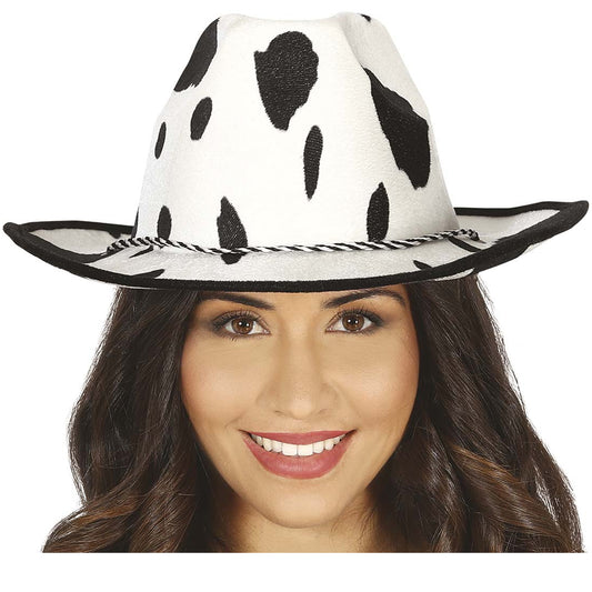 Sombrero de Vaquera Blanco Manchas
