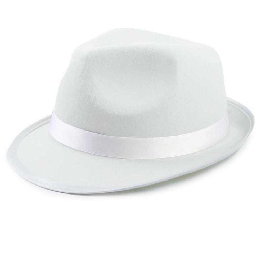 Sombrero de Gangster Blanco Clásico