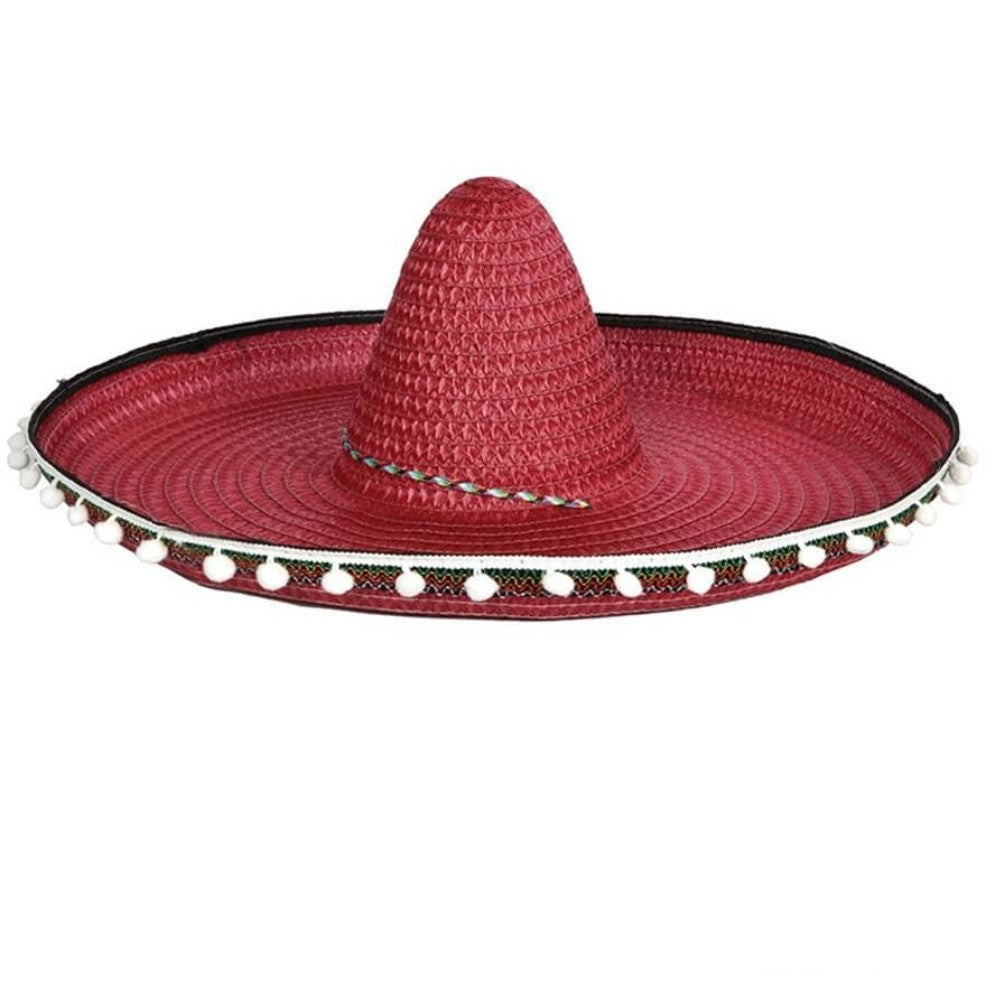 Sombrero Mexicano Rojo Grande Deluxe