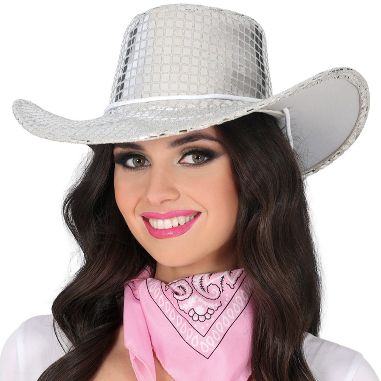 Sombrero de Vaquera Plateado