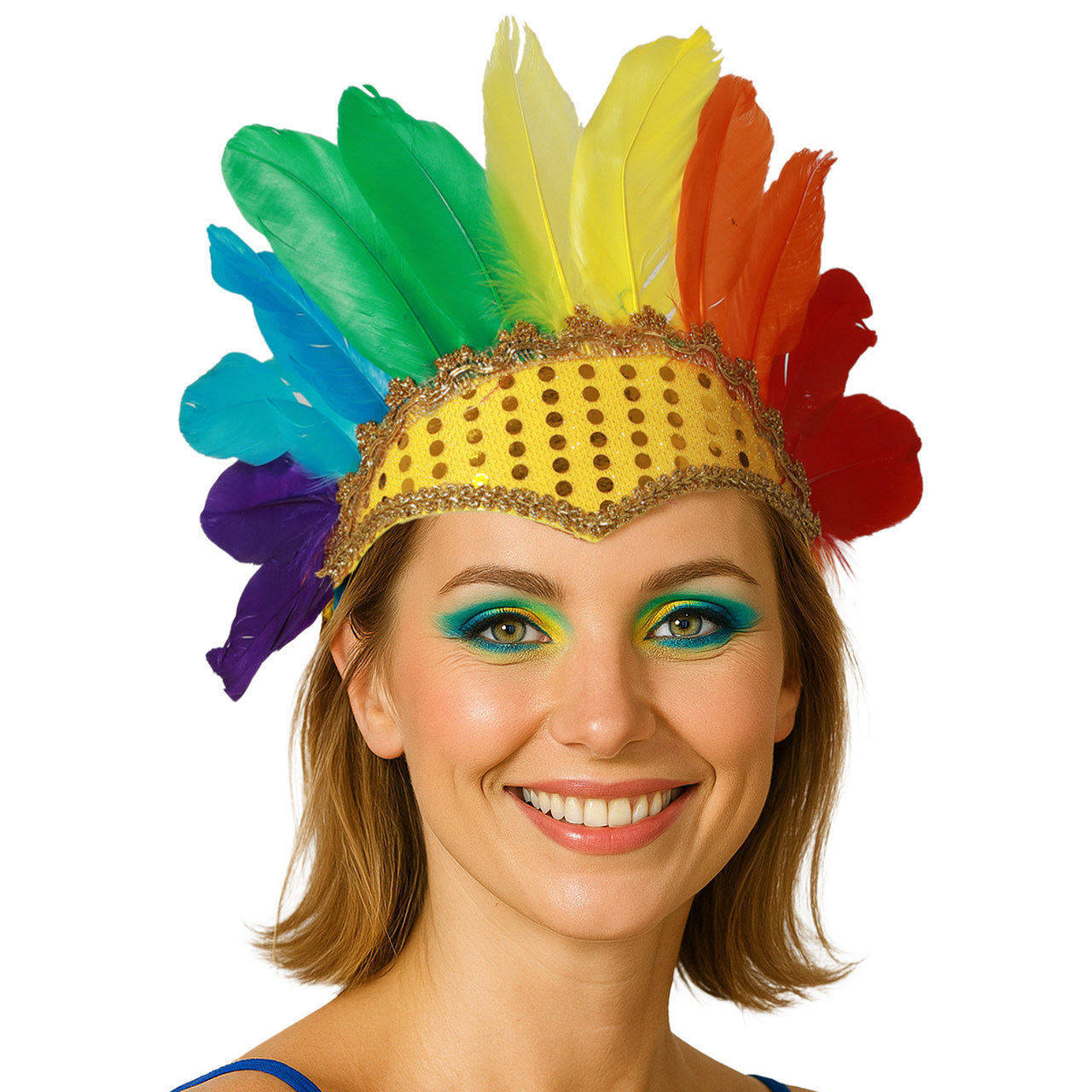 Tocado de Plumas Multicolor Eco