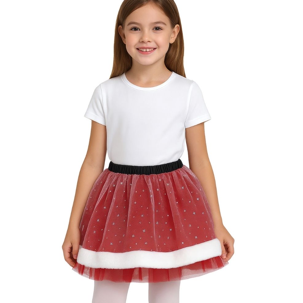 Falda Tutú de Mamá Noel infantil