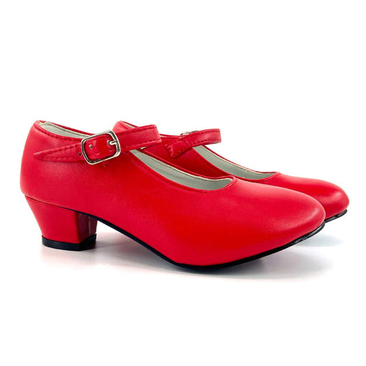 Zapatos de Flamenco Rojos Lisos infantiles