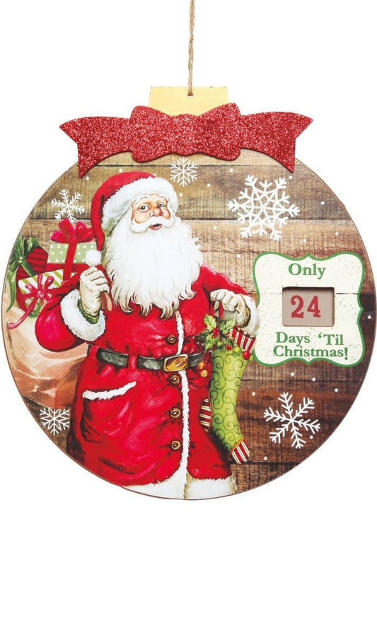 Calendario de Navidad Decorado de Madera