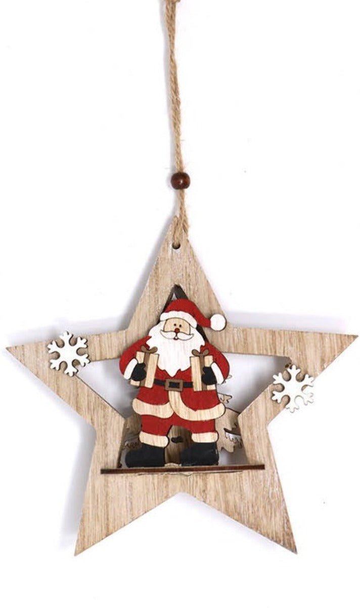 Adorno de Navidad Estrella Noel de Madera
