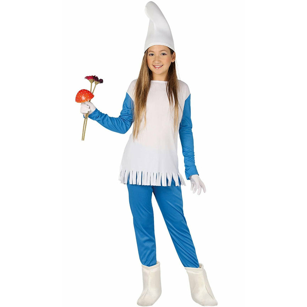Disfraz de Duende Azul Pompón para niña | Don Disfraz